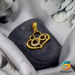 Gold Plated Heart Diamond Pendant Fashion and Stylish Design Valentine's Day Gift For Ladies.