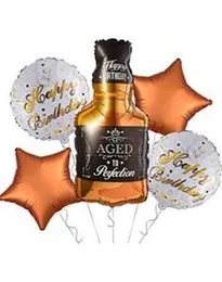 5 Pcs Foil Balloons Celebrate Bottle Party Decoratings