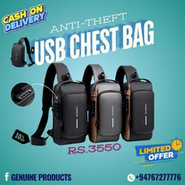 USB Charging Chest Bag