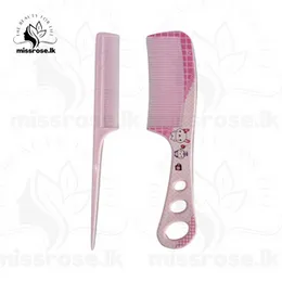 Maker Cartoon Image Kids Hair Straightener Brush Dyeing Rat Tail Comb Set for Girls - Pink 1set