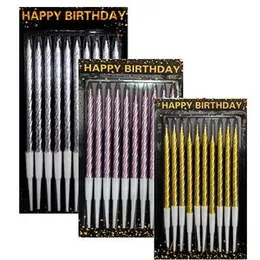 Happy Birthday Party Candle Decoration Silver/ Rose Gold/ Gold
