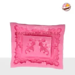 Frame Silicone Mould – A153 | 11.5cm × 9cm | Ornate Fondant Tray | Flexible & Reusable