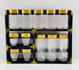 Wooden bottle rack with lid and spoon / Multiple kitchen storage & Accessories