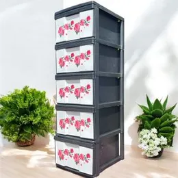 SpaceMax 5-Drawer Storage Chest Tidy Pro 5-Drawer Cabinet Stories Plastic Drawer Unit Clutter Free 5-Drawer Storage Box Spacesaver Plastic Storage Dra