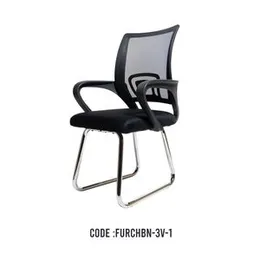 BLACK MID-BACK MESH VISITOR CHAIR A-3V-1