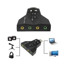 USB Sound Card Adapter External Virtual 7.1 Channel 3D Sound Card