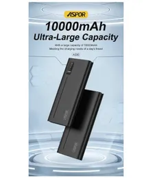 ASPOR A330 Power Bank With LED Digital Display 10000mAh Capacity 12W Max Output – Type-C & Micro USB Input, Dual USB Output (New Version A323)