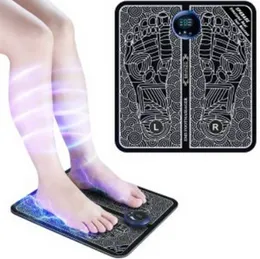 EMS Foot Massager Folding Portable Feet Massage Machine Electronic Muscle Stimulator Massage Mat USB Rechargeable