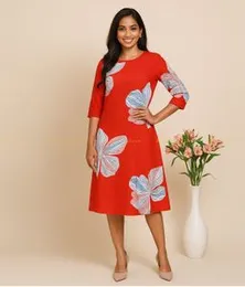 Red with Multicolor RC FROCK 100C