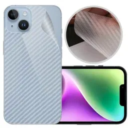 Carbon Fiber Clear Slim Transparent For 14 Series Mobile Phone Back Skin Rear Protective Sticker For 14 / 14 Plus / 14 Pro / 14 Pro Max