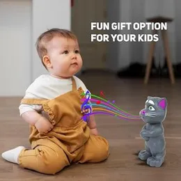 FUNVERSE® Intelligent Talking Tom Cat for Kids, Electronic Pet Talking Toy Cat for Kids, Voice Recording Cat Speaking Toys for Kids