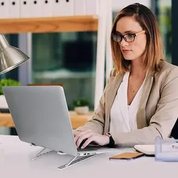 Aluminum Alloy Adjustable Laptop Stand – 7-Angle Foldable Stand for Laptops, Tablets, Phones & Notebooks | Fits 9”–15.6” Devices – Gray