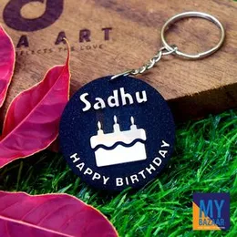 Black Customized Name Key Tags Personalized Wooden Key Tags Key Chain Key Ring.