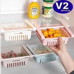 Slide Freezer Fridge Space Saver Storage Box Organizer Holder Shelf Rack