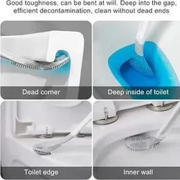 Silicone Golf Toilet Brushes with Holder Set Toilet Cleaning Brush Soft Bristles Bathroom Accessories Cleaning Tools