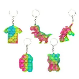 Mini Simple Dimple Unicorn Fat Brain Toys Cheap Popper With Keychain Sensory Pop Bubble Infinite Cube Stress Pop It Fidget Toy For Kids