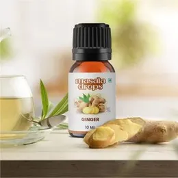 Masala Drops Aromatic Ginger - 10 ML | Pure & Natural | For Cooking, Baking, Tea, Water, Honey, Herbal Juices, Salads (Pack of 1)