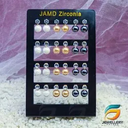 Gold Plated Anne Klein Drop Metal Dangle Earrings With White  Stone For Women.