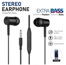 D21 Headphone Wired Headset 3.5mm Universal Earphone with Microphone Extra Bass