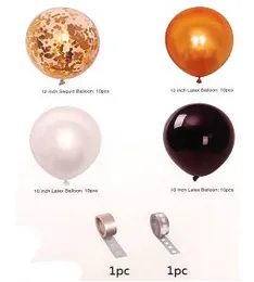42 Pcs Balloon Set with Gold Black White (with glue dot & balloon tape)