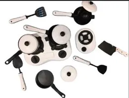 12 Pieces and Removable Lids Cooking Kids Kitchen Set Cooker Set Toy Gift