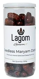 Lagom Gourmet Seedless Piarom Maryam Dates 500g | All Natural | No Preservatives | No Added Sugar | Gluten Free | Vegan | Plant Based | Non GMO | Date