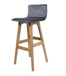 Grey Velvet Barstool 750mm