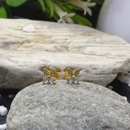 Gold Plated Butterfly Stud Earring For Women.