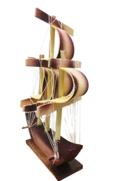 Handmade Wooden Sailing Ship Sailboat Wood Boat Sailing Statue Ocean Sri Lankan.