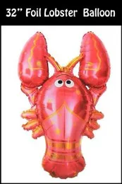 32" Foil Lobster Animal Ocean Happy Birthday Party