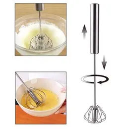 Egg Whisk, Stainless Steel Hand Push Whisk Blender for Home Egg Beater Milk Hand Push Mixer Stirrer - Kitchen Utensil for Blending, Whisking, Beating