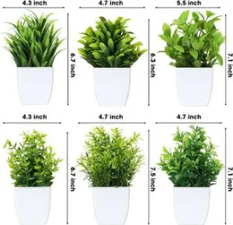 WYTE ORIGIN 12 Pcs Fake Plants Small Artificial Faux Plants for Shelf Mini Plastic Potted Greenery for Home Office Desk Bathroom Bedroom Indoor Decor