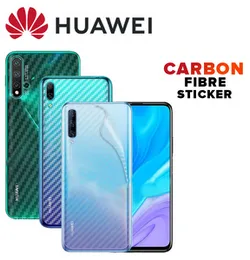 Carbon Fibre back stickerFor Huawei Y6P Y7P Mobile Phone Back Skin Rear Protective Sticker