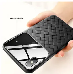 Tempered Glass Lens Woven Texture Heat Dissipation TPU Back Case for Vivo S1