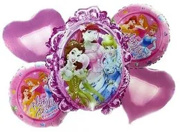 5 Pcs Foil Balloons Princess Birthday Party