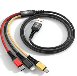 Vdenmenv D02E 3-in-1 Fast Charging Cable 2.4A Micro USB / Type-C / Lightning Charging & Data Cable 1.2M