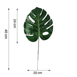 Improvhome 6 Pcs Artificial Flower Plant Big Monstera Palm Leaves for Gifting, Office Desk, Garden, Pot for Shelf, Bedroom, Balcony, Living Room, Farm
