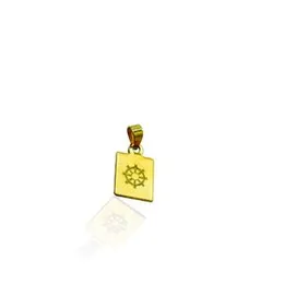 Gold Plated Pendant Stylish Dharmachakra Box Shape Rich Look For Men.