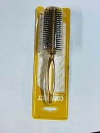 New Style Golden Boar Bristle Nylon Hair Comb Barber Round Roller Wood Hair Brush For Salon Women Professional Hair Curly Tools