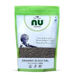 NU Organics Unpolished Urad Kali Dal, 500g - Whole Urad Dal | Organic Unpolished Urad Dal Black Whole, 500g (FROM INDIA)SAB