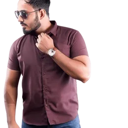 Premium Linen Short sleeve Shirt – Dark Brown