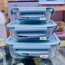 3 Heavy Pyrex  glass Setware with lid