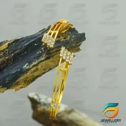 Gold Plated Guarantee Classic Round Single Circle Bangle Art Charm Bangles With stone for Women.