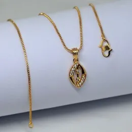 Gold Plated Guaranteed  New Trend Stylish Diamond Chain Beautiful Design With eye Design Fixed Stone Pendant