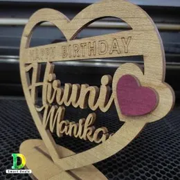 Customized Wooden Gift With Your Name & Wishes With Red Heart For Happy Birthday gift anniversary Gift wedding gift lover gift valentine gift.