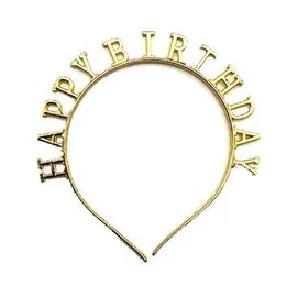 Happy Birthday Plastic Hair Band Party Gold