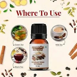 Masala Drops Bombay Chai Masala - 10 ML | Pure & Natural Ingredients | Authentic and Original Mumbai Cutting Chai | 1 Drop per Cup (Pack of 1)
