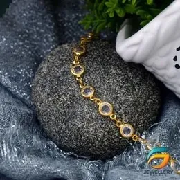 Gold plated Stylish Design 05mm White Stone Bracelet For Women.