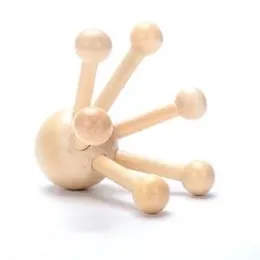 Spider-Shape 6 Legs Full Body Wooden Massager Handheld Stick for Muscle Cellulite Trigger Point Rosewood Thailand