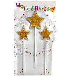Shine Star Birthday Candle 3 Pcs Birthday Party Decoration